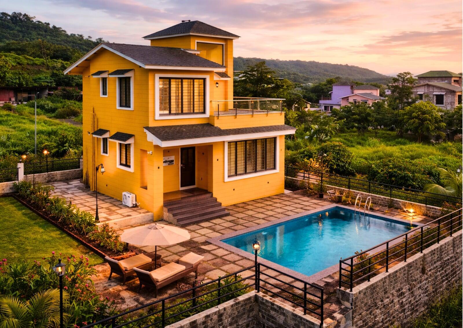 Euroville Amansaraa Best villa with swimming pool stay near shahapur